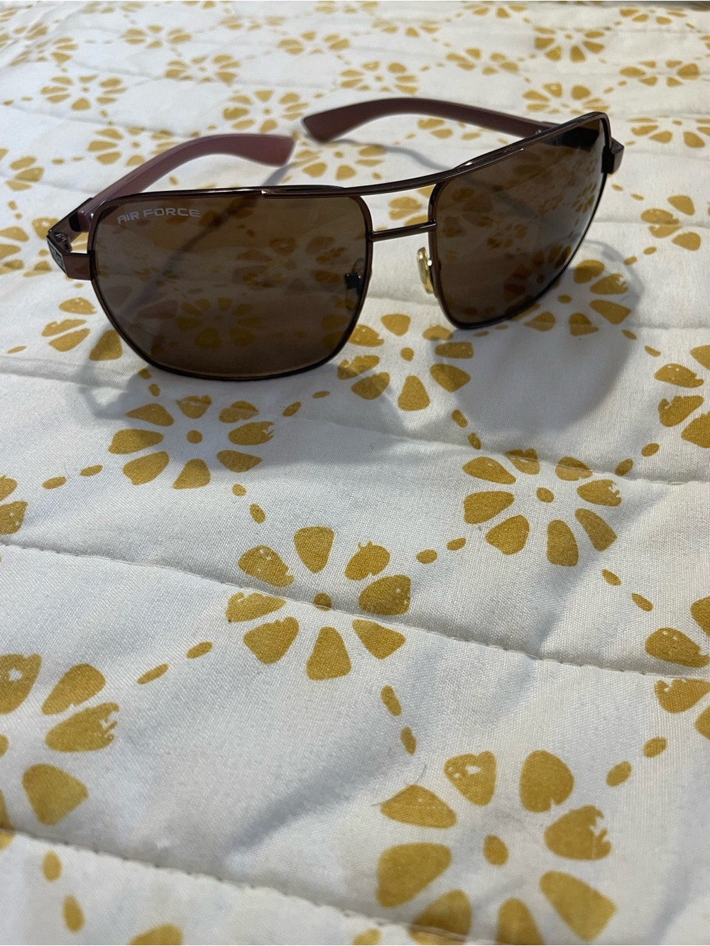 Air Force Mauve Brown Aviator Sunglasses for Men